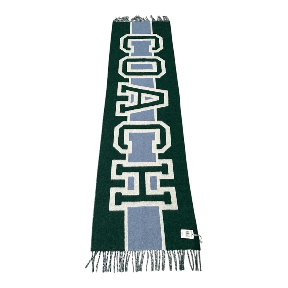 Coach Reversible Colorblock Varsity Print Oversized Muffler Wool Scarf NWT $228 - Picture 9 of 12